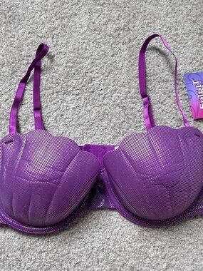 NWT Spirit Halloween Purple Shell Bra sz L